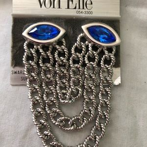 VINTAGE VON ELLE SWAROVSKI/FULL LEAD CHRYSTAL PIN